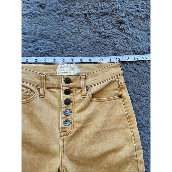 Altar’d state mustard yellow button fly high rise skinny jeans size 25 - Picture 4 of 7